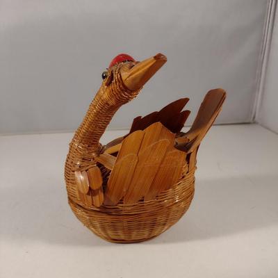 Small, Hand Made Animal Design Baskets- Seal, Duck, and Goose