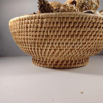 Woven Centerpiece Basket with Decorative Filler