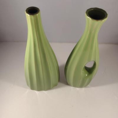 Pair of Bottle Shaped Fluted Vases