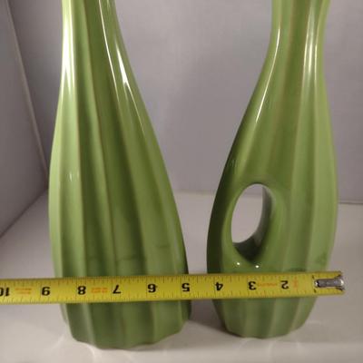 Pair of Bottle Shaped Fluted Vases