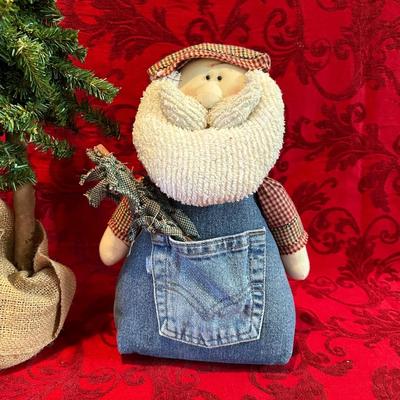 SANTA TREE TOPPER, TABLE TOP CHRISTMAS TREE AND HANGING MERRY CHRISTMAS SIGN
