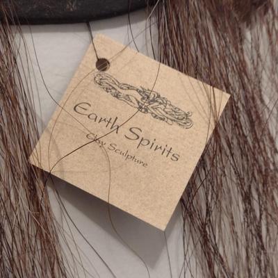 'Earth Spirits' Smiling Clay Sculpture with Natural Accents