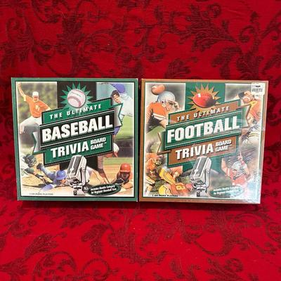 THE ULTIMATE BASEBALL TRIVIA AND THE ULTIMATE FOOTBALL TRIVIA BOARD GAMES
