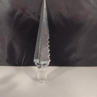 Vintage Cut Glass Stopper with Pagoda Design- Approx 7" Long