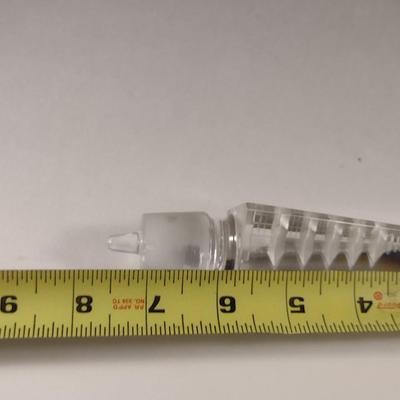 Vintage Cut Glass Stopper with Pagoda Design- Approx 7" Long