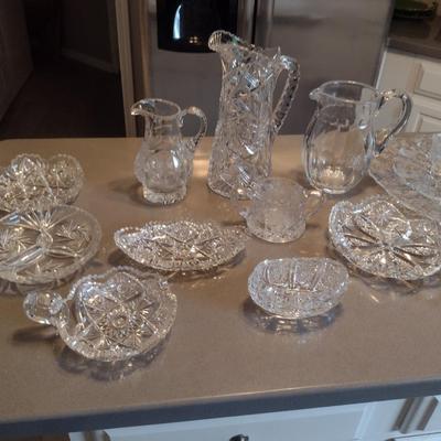 Collection of Assorted Glass and Crystal Serve Ware
