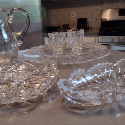 Collection of Assorted Glass and Crystal Serve Ware