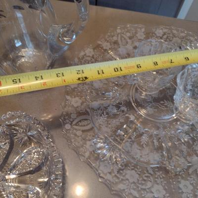 Collection of Assorted Glass and Crystal Serve Ware