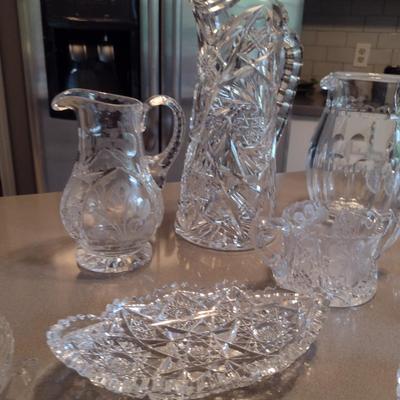 Collection of Assorted Glass and Crystal Serve Ware