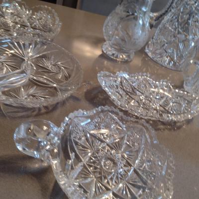 Collection of Assorted Glass and Crystal Serve Ware