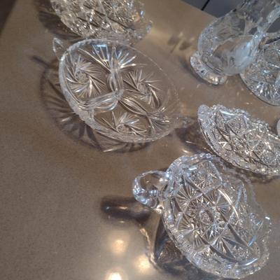 Collection of Assorted Glass and Crystal Serve Ware