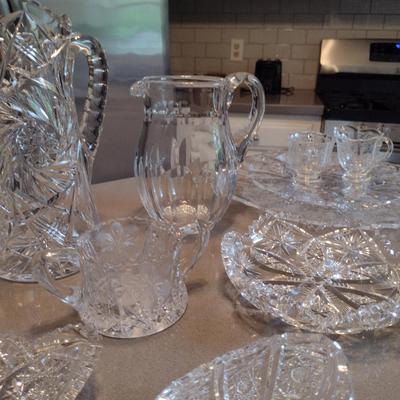 Collection of Assorted Glass and Crystal Serve Ware