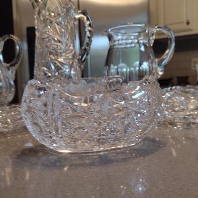 Collection of Assorted Glass and Crystal Serve Ware