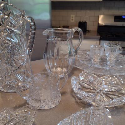 Collection of Assorted Glass and Crystal Serve Ware
