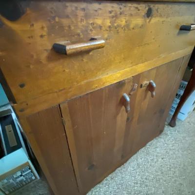 Vintage Wooden Step Back Cabinet