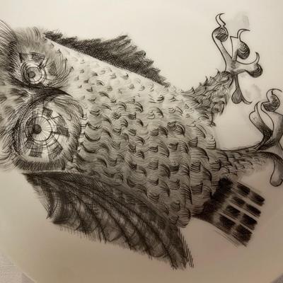 Haviland Limoges Decorative Owl Plate, signed