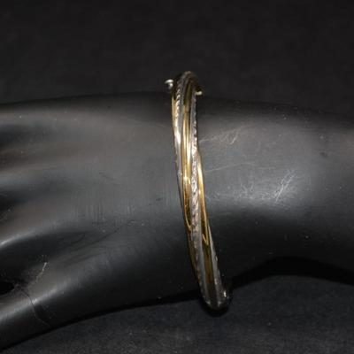 Gold-Tone & Silver 925 Sterling Clasp Bracelet 17.3g
