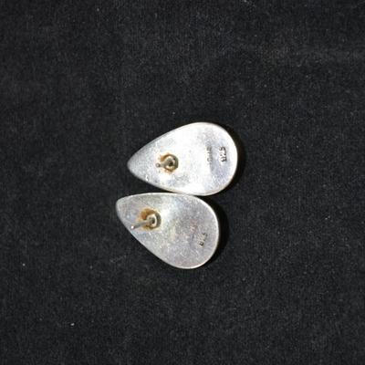 925 Sterling and Onyx Tear Drop Earrings 4.6g