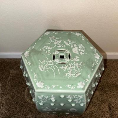 CHINESE CELADON GLAZED GARDEN STOOL