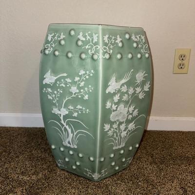 CHINESE CELADON GLAZED GARDEN STOOL