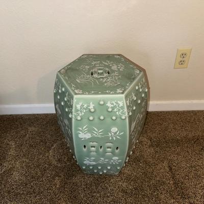 CHINESE CELADON GLAZED GARDEN STOOL