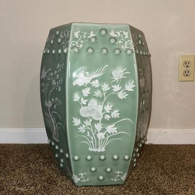 CHINESE CELADON GLAZED GARDEN STOOL