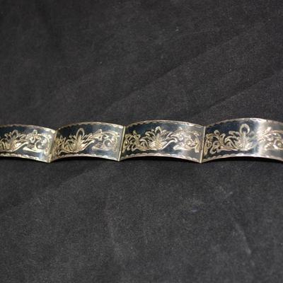 Gorgeous 925 Sterling Etched Clasp Bracelet 7