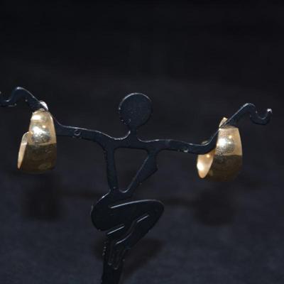 14k Gold Half-Hoop Earrings 2.5g