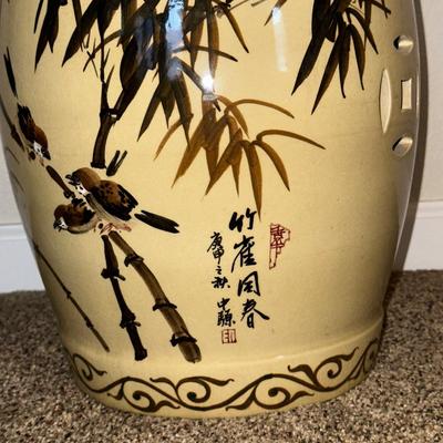 CHINESE HAND PAINTED GARDEN STOOL