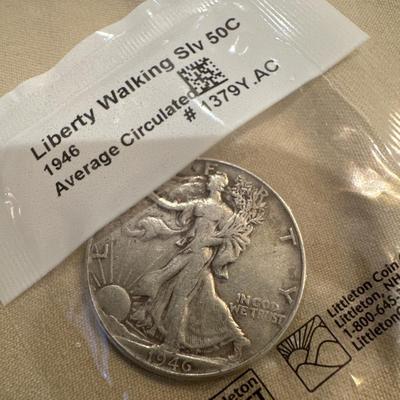1946 LIBERTY WALKING SILVER 50c circ VG