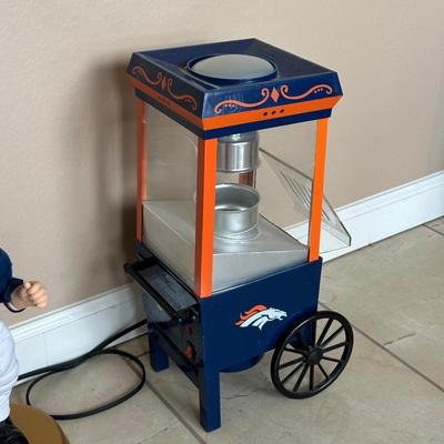 NOSTALGIA DENVER BRONCOS MINI POPCORN MAKER AND GEMMY ROCKIN RANDALL DANCING FIGURE