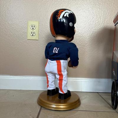 NOSTALGIA DENVER BRONCOS MINI POPCORN MAKER AND GEMMY ROCKIN RANDALL DANCING FIGURE
