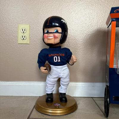 NOSTALGIA DENVER BRONCOS MINI POPCORN MAKER AND GEMMY ROCKIN RANDALL DANCING FIGURE