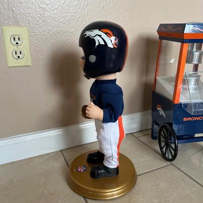 NOSTALGIA DENVER BRONCOS MINI POPCORN MAKER AND GEMMY ROCKIN RANDALL DANCING FIGURE