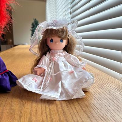 PRECIOUS MOMENTS DOLLS - RED HAT DIVINE DIVA AND BRIDE VINYL DOLLS