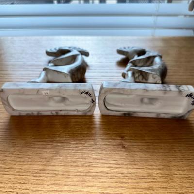 2 SIGNED HORSE HAIR KOKOPELLI STATUES
