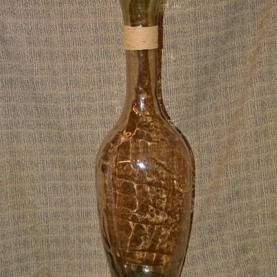 Large Heavy Glass Vase w/ Cord-Wrapped Neck 35.5