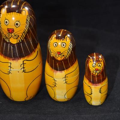 Set of 4 Lion Nesting Dolls 5.75