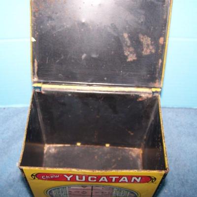 LOT 43 WONDERFUL 1917 YUCATAN GUM TIN STORE DISPLAY BOX