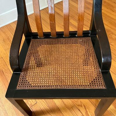836 Mid Century Modern Slat Back Cane Seat Harvey Probber Arm Chair