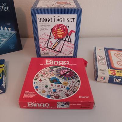 BINGO! GLASS CHESS SET, THE PRICE IS RIGHT AND WATER-WORKS GAMES