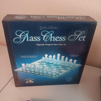 BINGO! GLASS CHESS SET, THE PRICE IS RIGHT AND WATER-WORKS GAMES