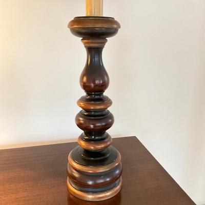 841 Mid Century Modern Wood Turned Lamp