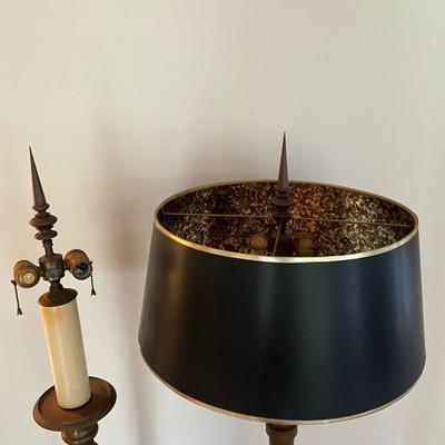 842 Pair of Mid Century Modern Brass 3' Candlestick Lamps