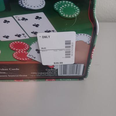 NEW TEXAS HOLD'EM POKER SET, HARLEY DAVIDS0N 2 DECK OF CARDS AND CARD SHUFFLER
