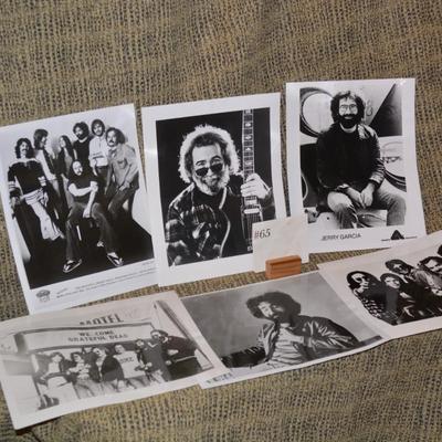 Lot of 6 Black and White Photos of Jerry Garcia and the Grateful Dead