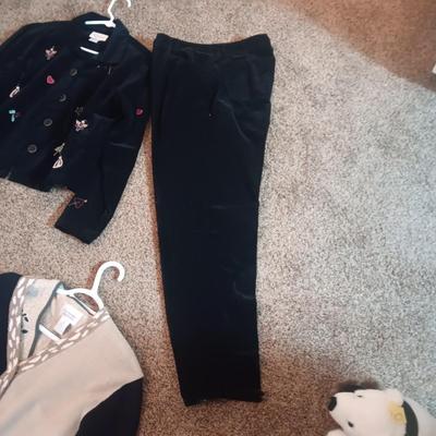 LADIES CHRISTOPHER & BANKS SWEATERS, SKIRTS AND A PAIR OF PANTS