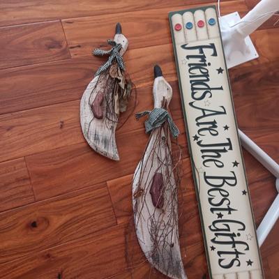 LIGHTED TREE, FLOOR FAN AND WALL HANGINGS