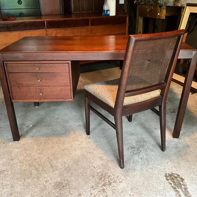 847 Mid Century Mt. Airy Walnut Desk and Chair for John Stuart