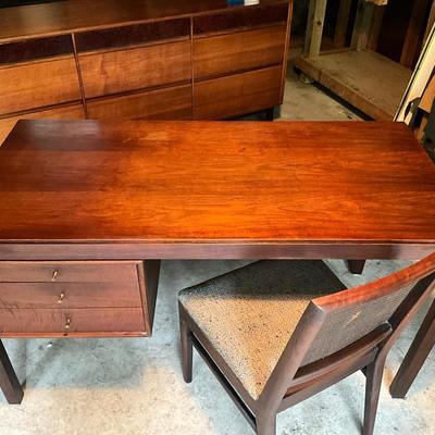 847 Mid Century Mt. Airy Walnut Desk and Chair for John Stuart